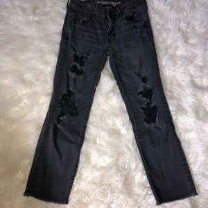 American Eagle artist crop jeans